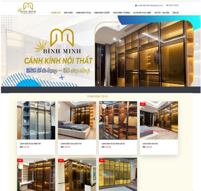 Giới thiệu Website cánh kính nội thất Bình Minh