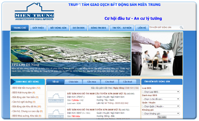 TT giao dịch BĐS Miền Trung